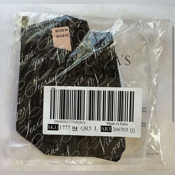 Victorias Secret VS Seamless Logo black smooth Thong panties underwear NEW Large - Picture 4 of 9